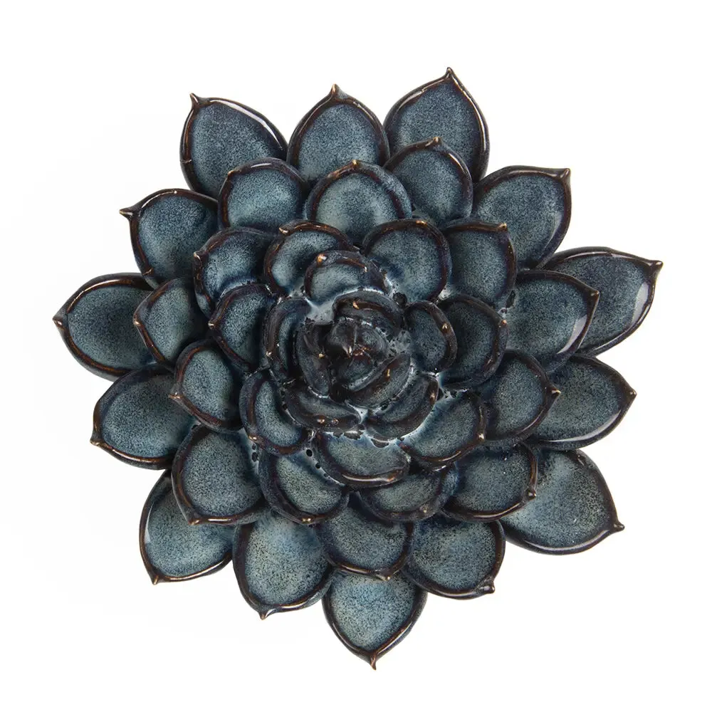 Ceramic Bloom: Large Blue Succulent