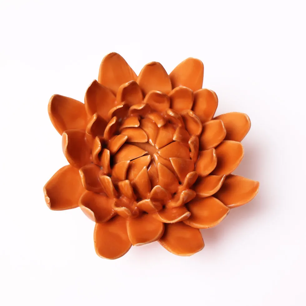 Ceramic Bloom: Orange Dahlia