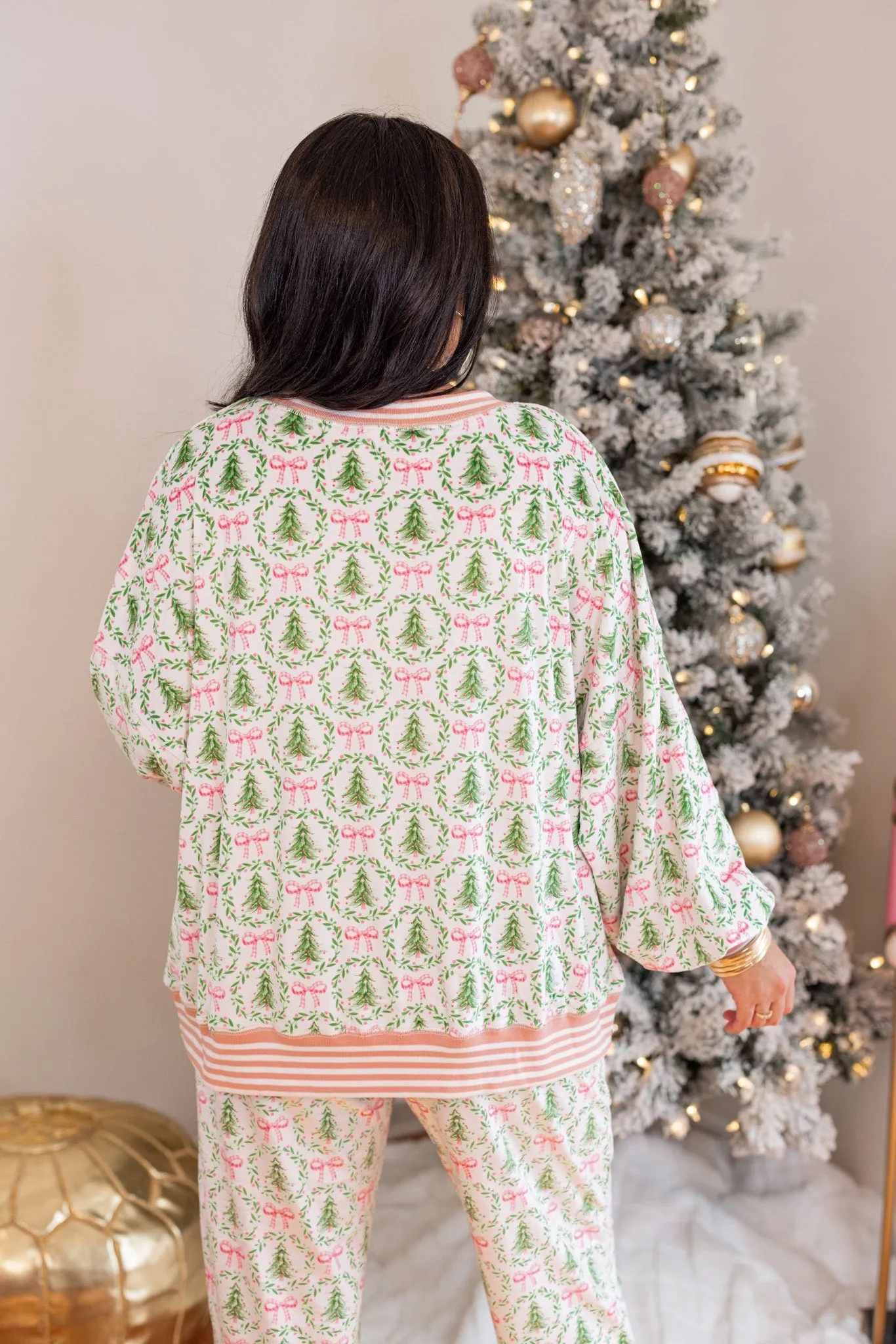 Christmas Cheer White Pajama Top