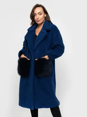 COAT - teddy Fox pockets night blue