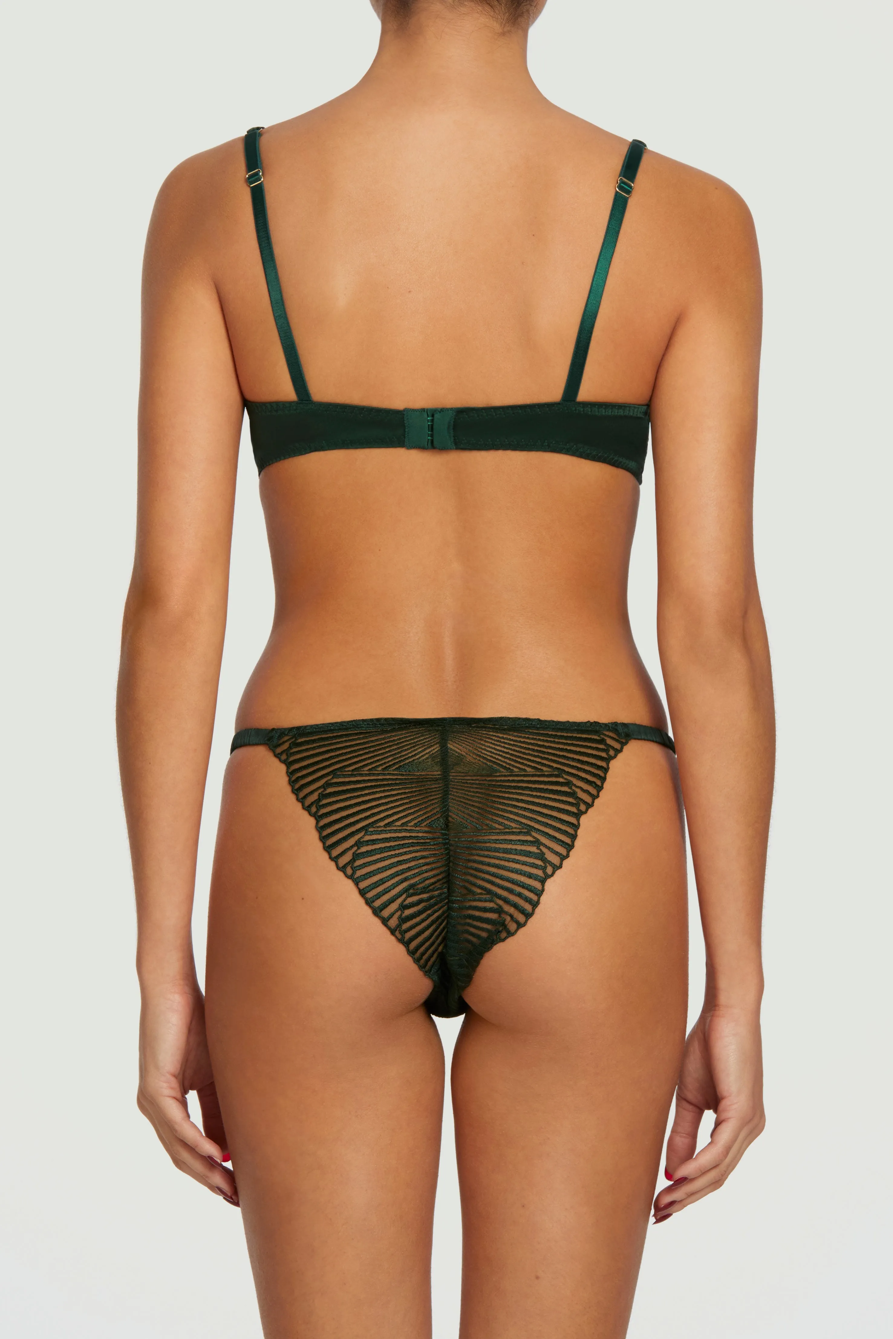 Coco de Mer Athena Brazilian Knicker in Deep Green