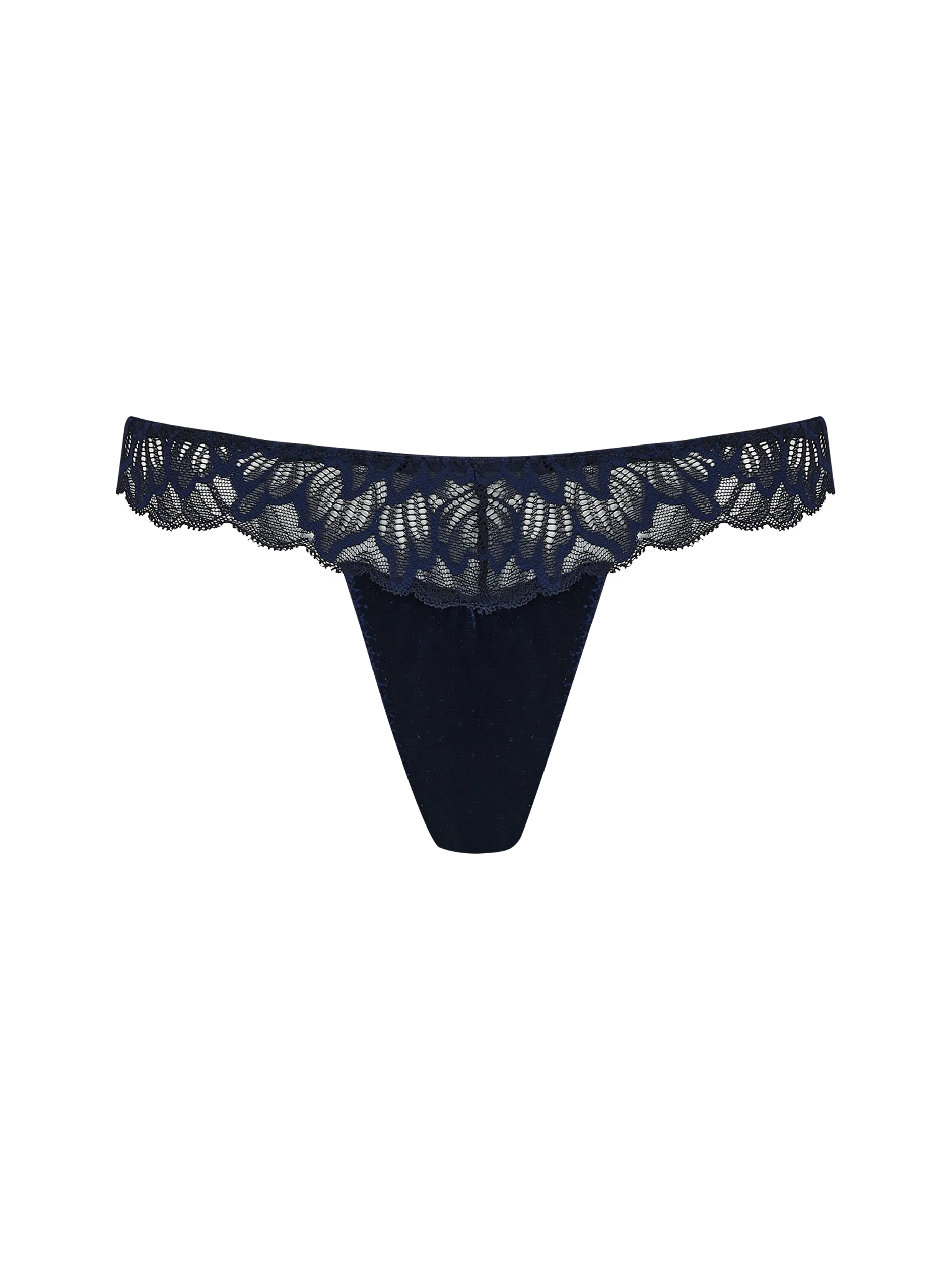 Coco De Mer Azzurra Skirted Thong in Sapphire