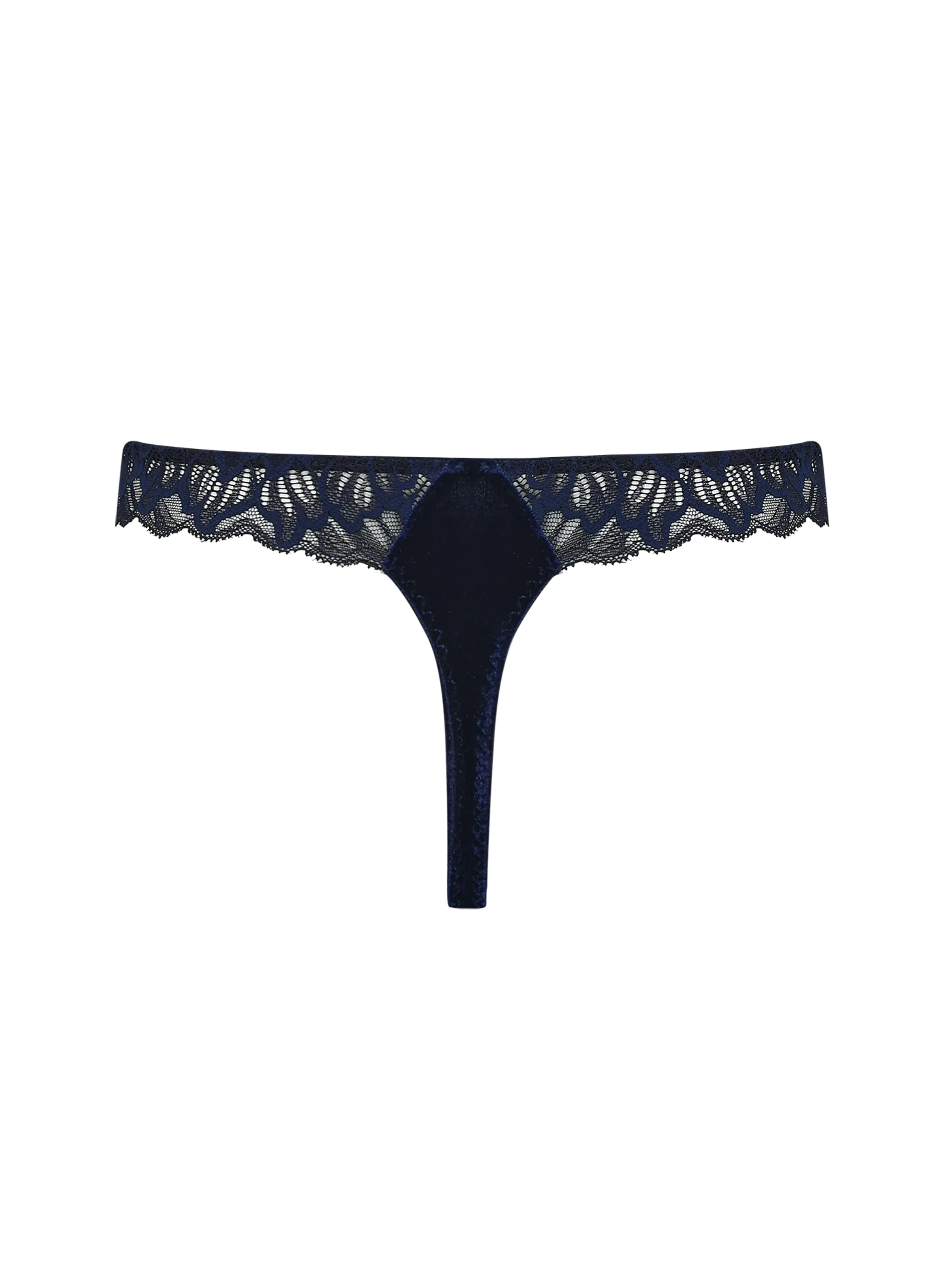 Coco De Mer Azzurra Skirted Thong in Sapphire