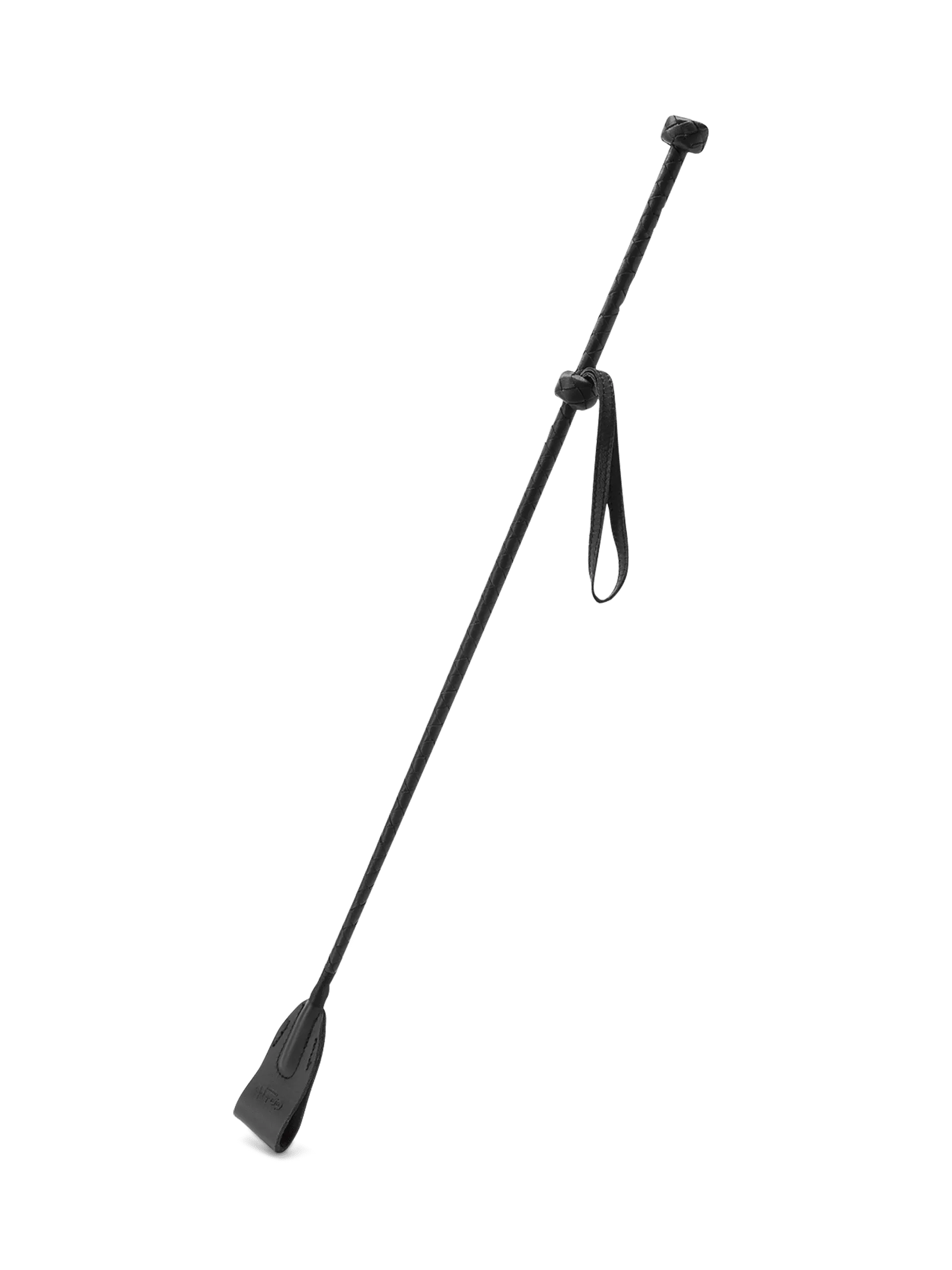 Coco de Mer Black Leather Riding Crop