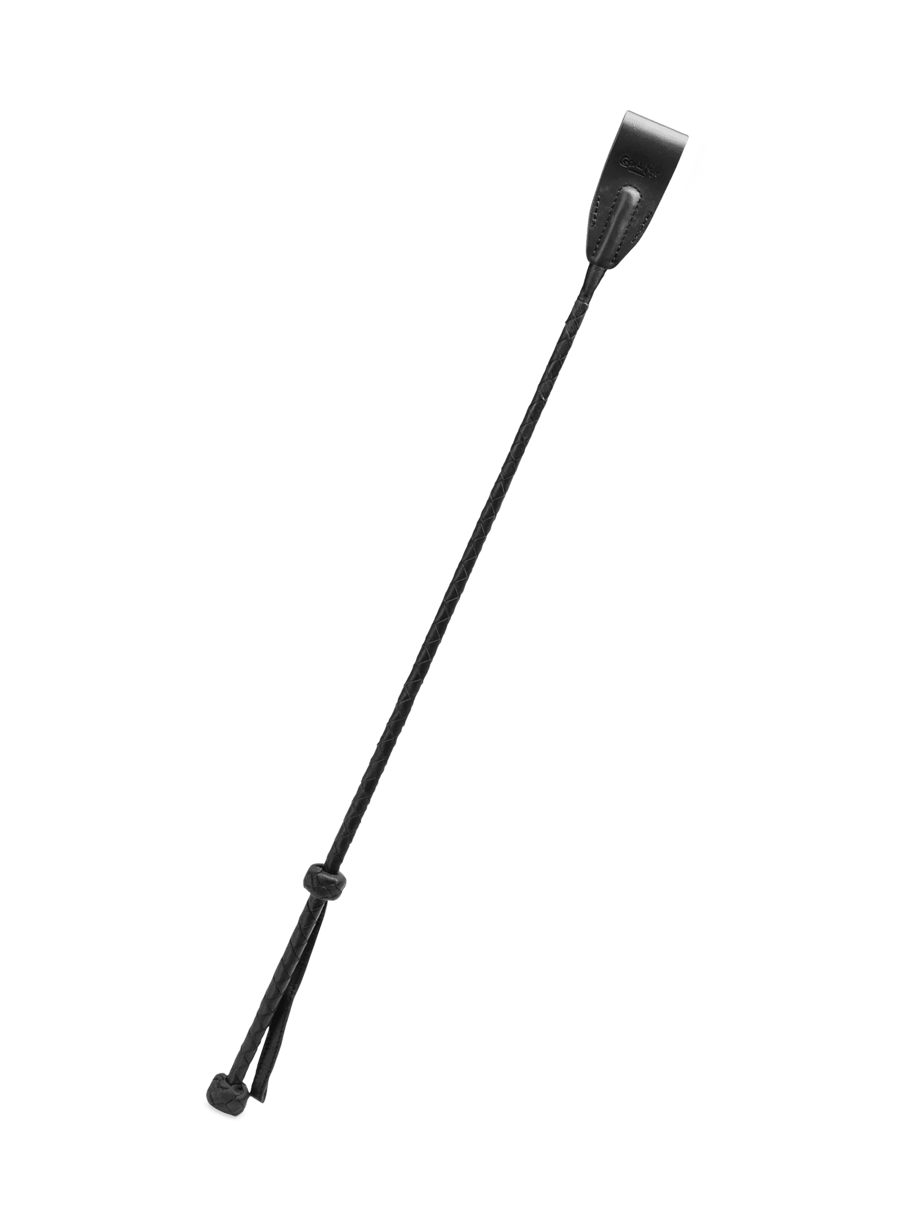 Coco de Mer Black Leather Riding Crop