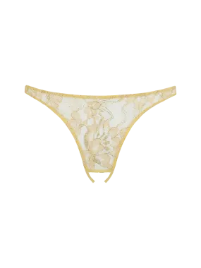 Coco de Mer Fiorella Open Knicker in Gold