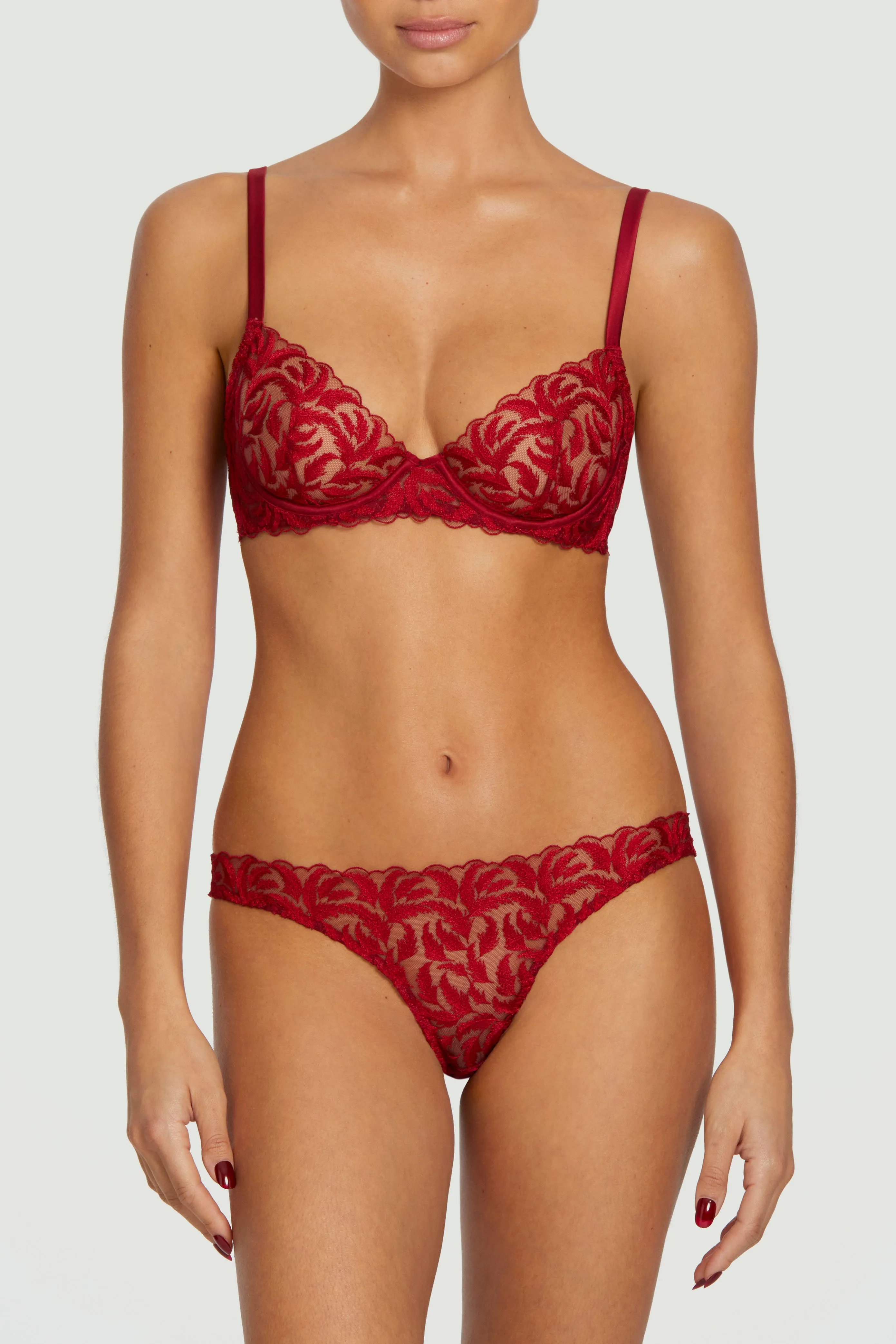 Coco de Mer Ravenna Brazilian Knicker in Ruby