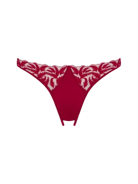 Coco de Mer Ravenna Open Knicker in Ruby