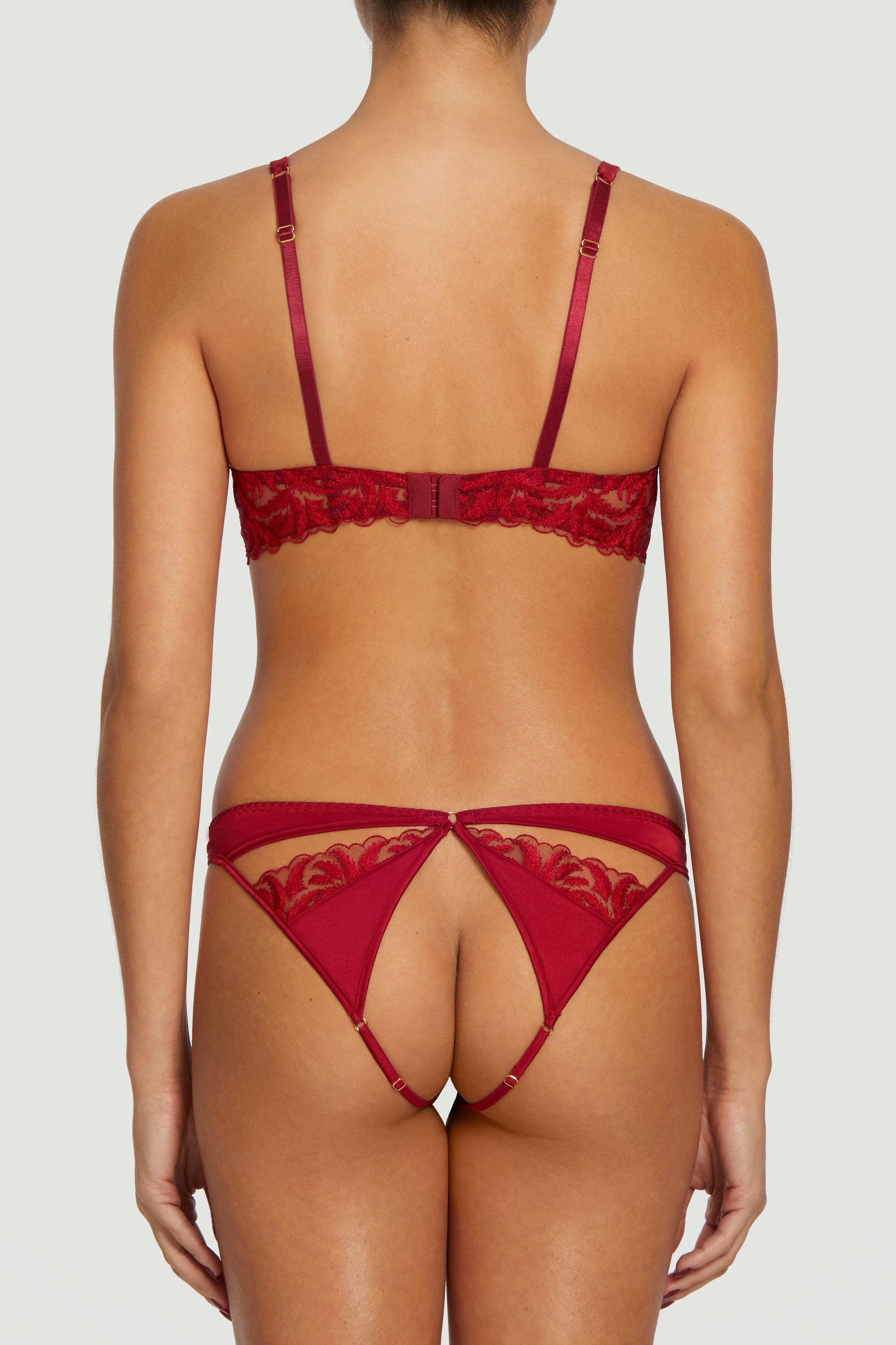 Coco de Mer Ravenna Open Knicker in Ruby