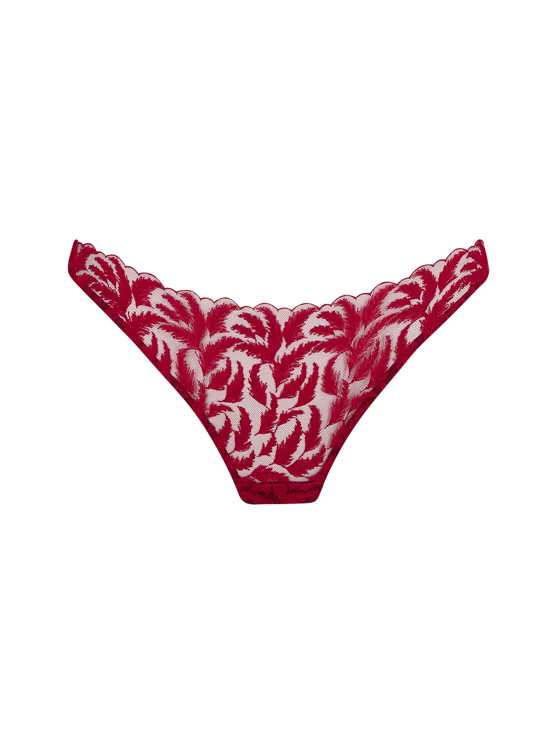 Coco de Mer Ravenna Skirted Thong in Ruby