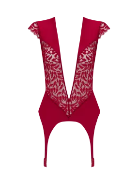 Coco de Mer Ravenna Suspender Top in Ruby