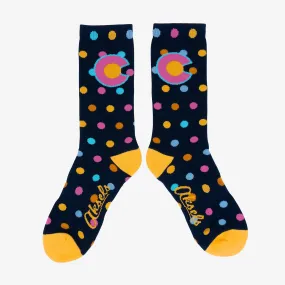 Colorado Flag Dots Men's & Women's Crew Socks