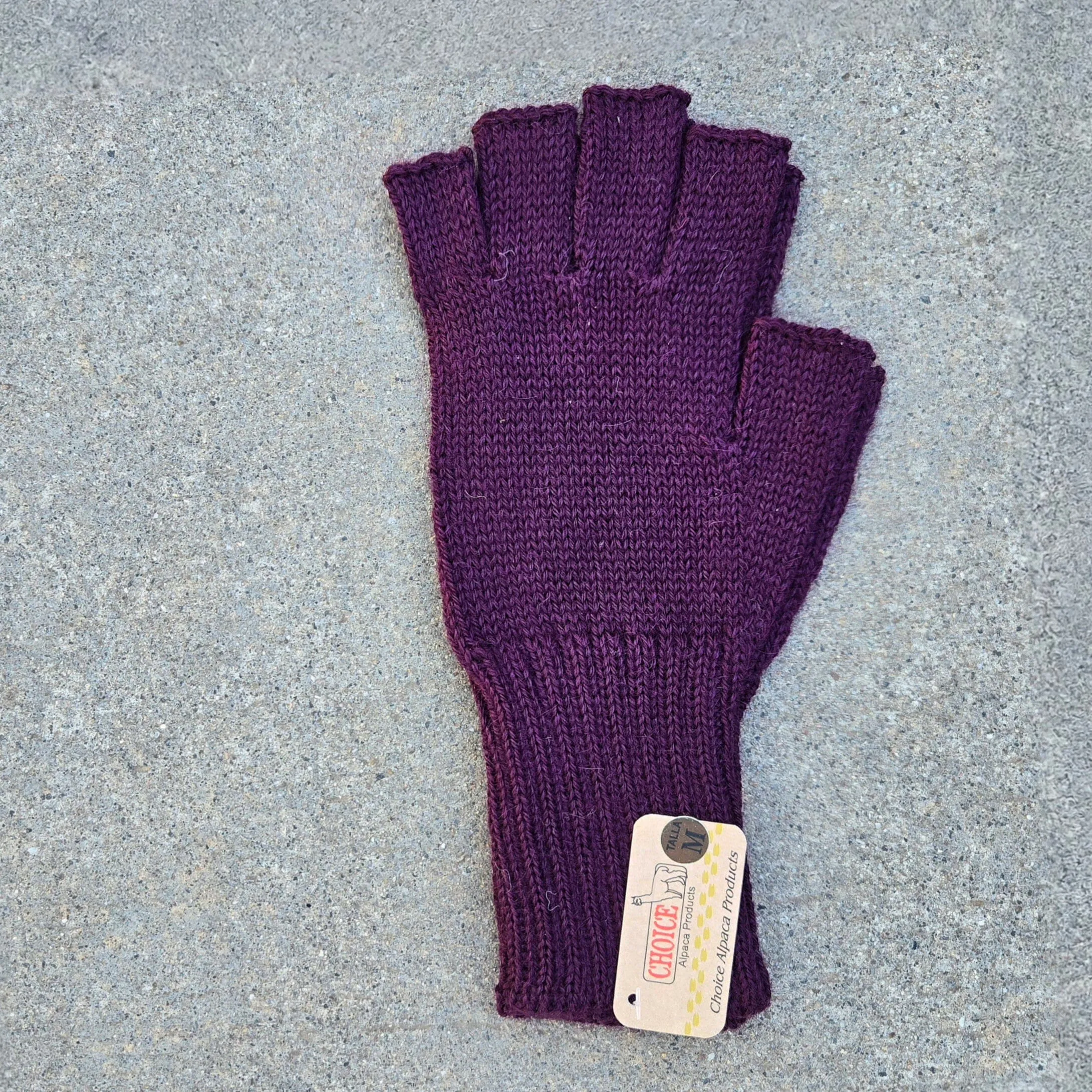 Colorful 100% Alpaca Fingerless Knit Alpaca Gloves