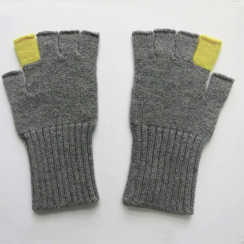 Contrast Fingerless Gloves