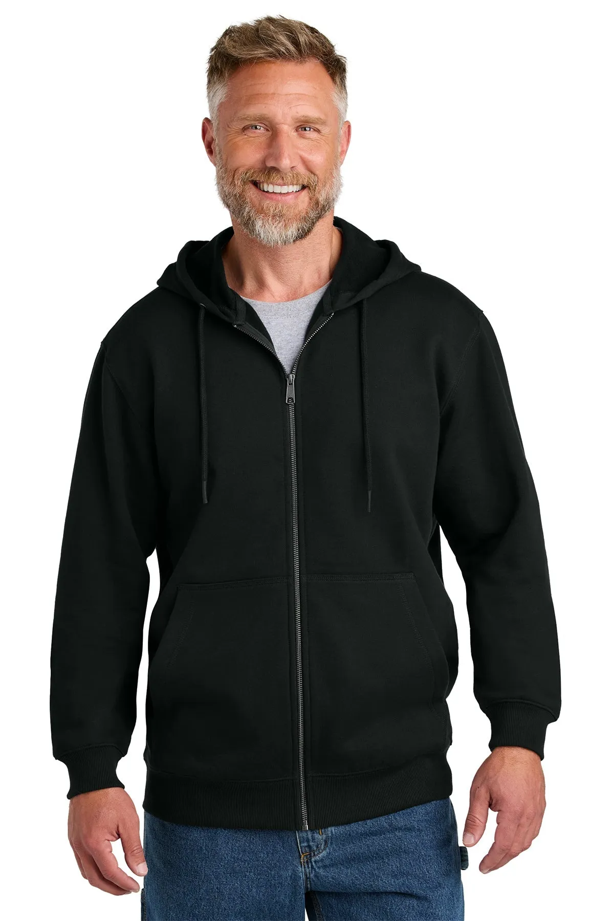 CornerStone Tough Fleece Custom Full-Zip Hoodies, Black