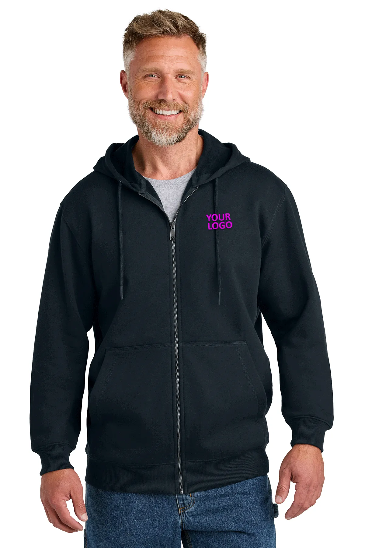 CornerStone Tough Fleece Custom Full-Zip Hoodies, Navy