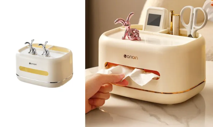 Cream Air Extraction Tissue Box