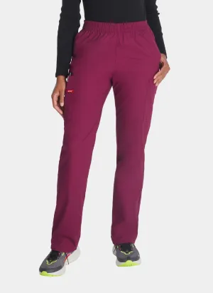 Dickies EDS Signature Ladies Natural Rise Tapered Leg Pull-On Scrub Trousers DKE86106 - Wine