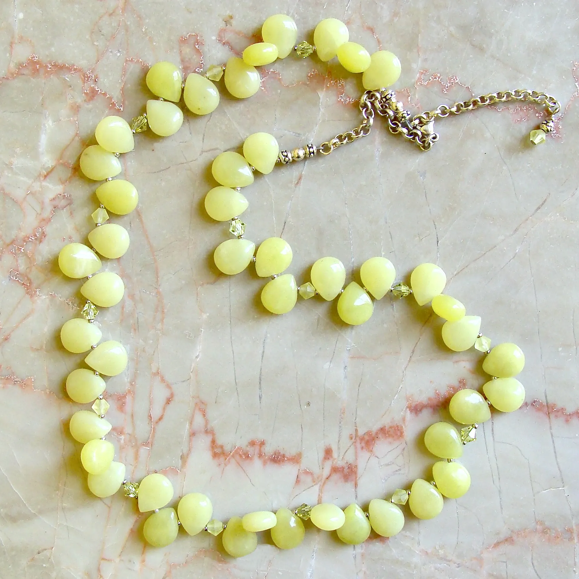 Dijon: Chartreuse Necklace with Lemon Jasper