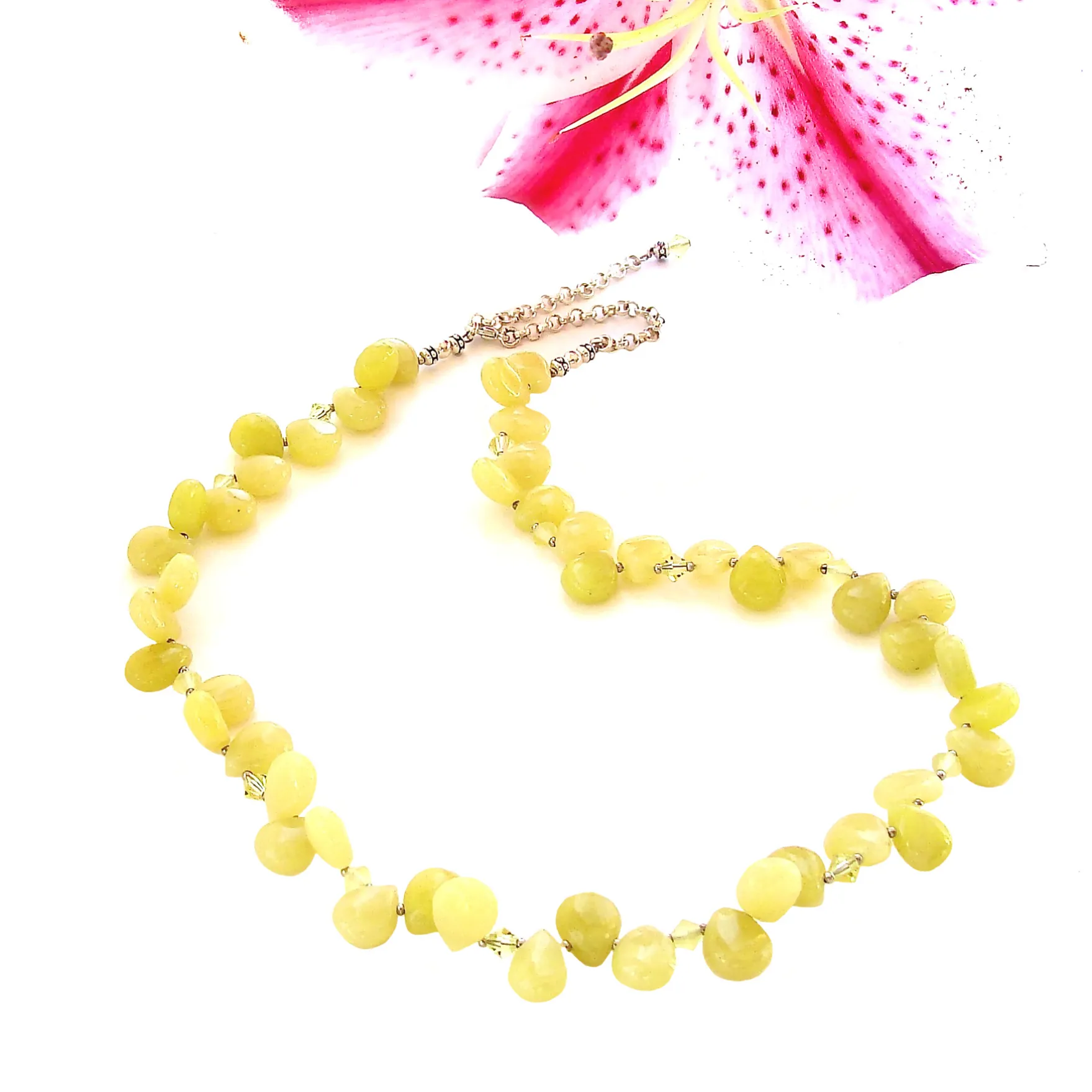 Dijon: Chartreuse Necklace with Lemon Jasper