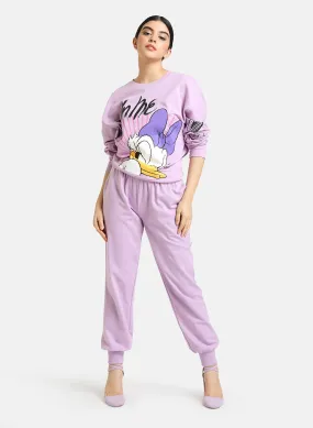 Disney Contrast Drawstring Lilac Joggers