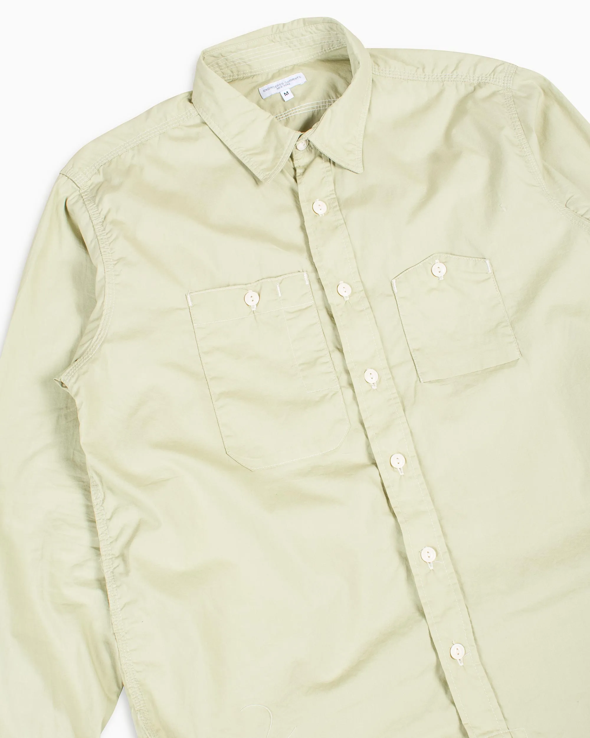 Engineered Garments Work Shirt Lime Superfine Poplin