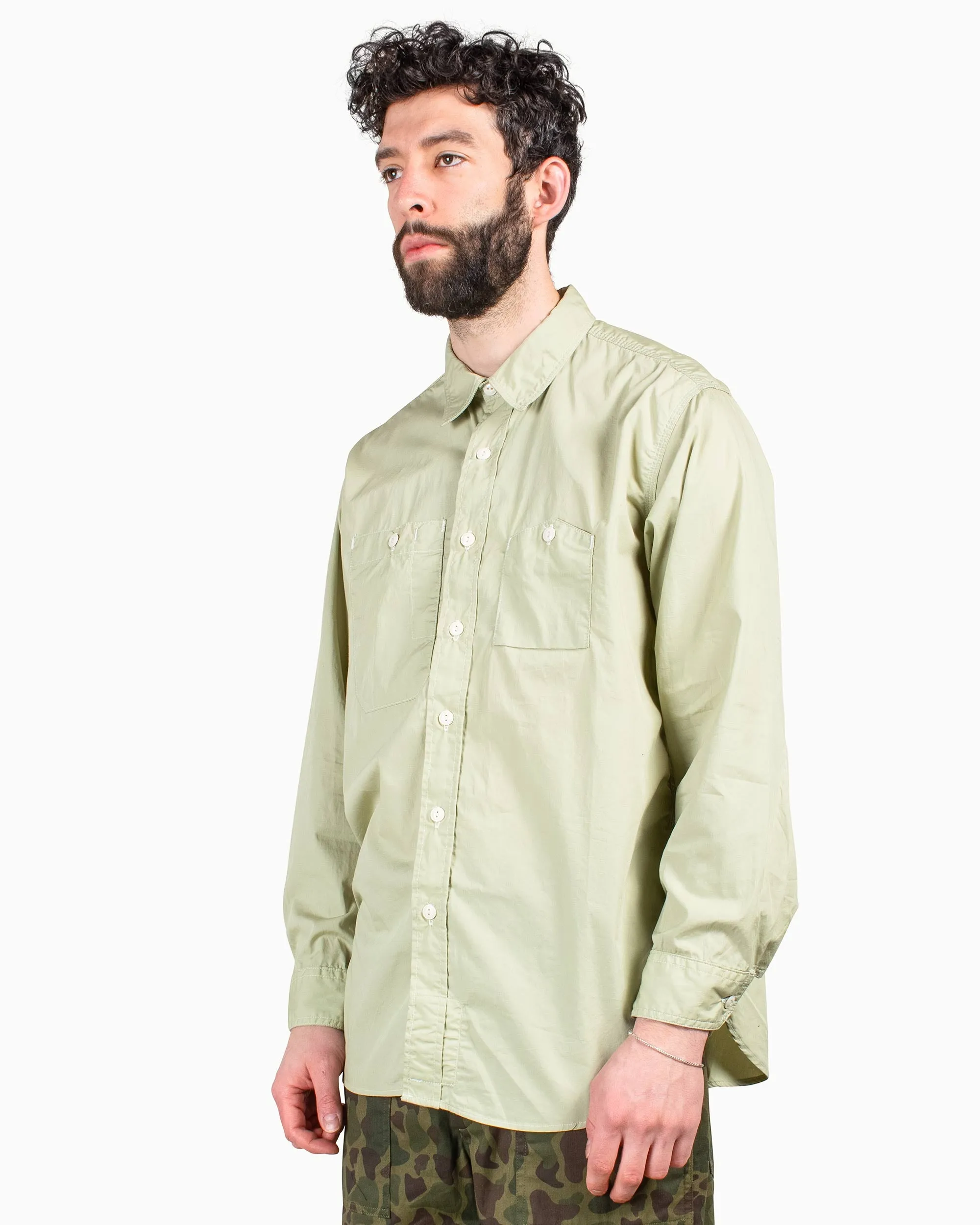 Engineered Garments Work Shirt Lime Superfine Poplin