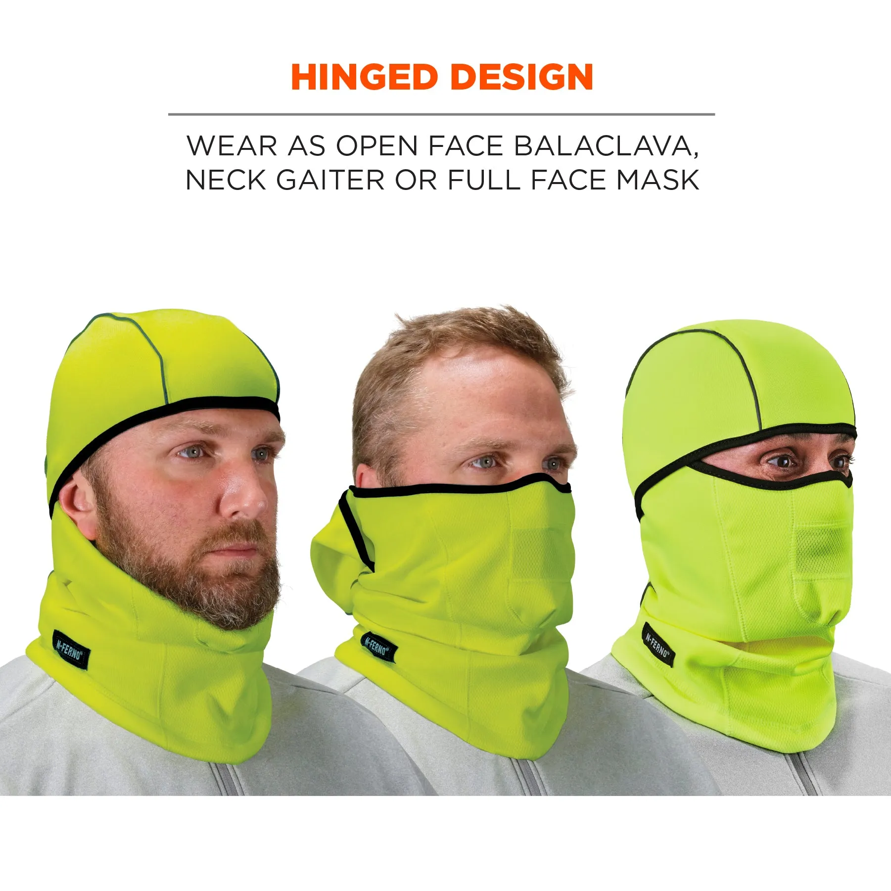 Ergodyne N-Ferno 6823 Wind-Proof Hinged Balaclava Face Mask