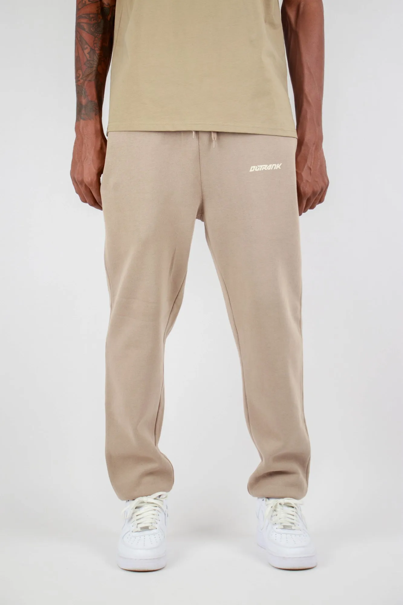 Everyday Flock Print Joggers- Sand