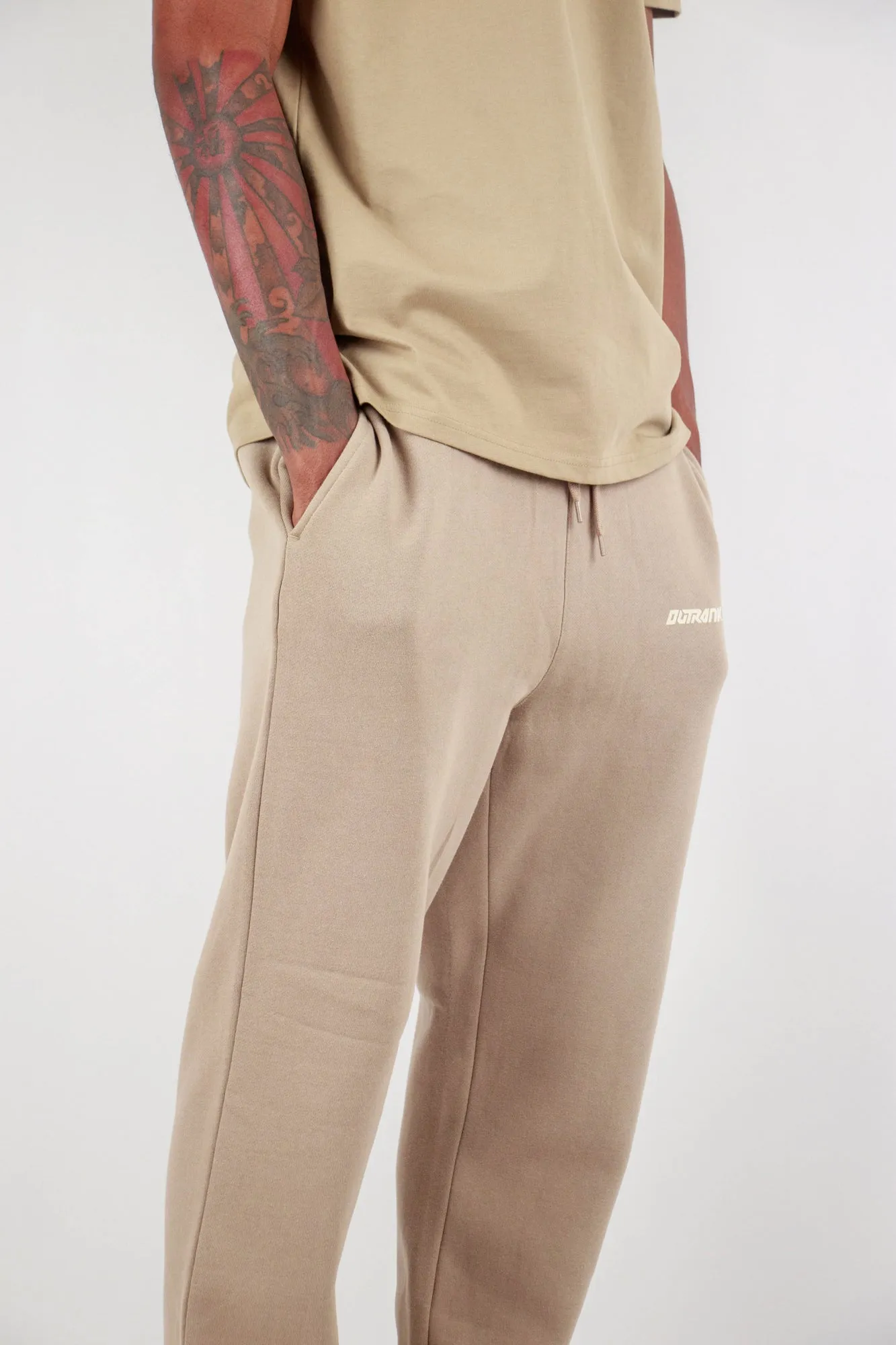 Everyday Flock Print Joggers- Sand