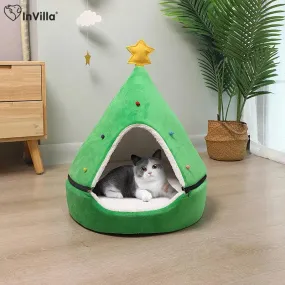 Festive Pet Tent Christmas Cat Bed & Dog House