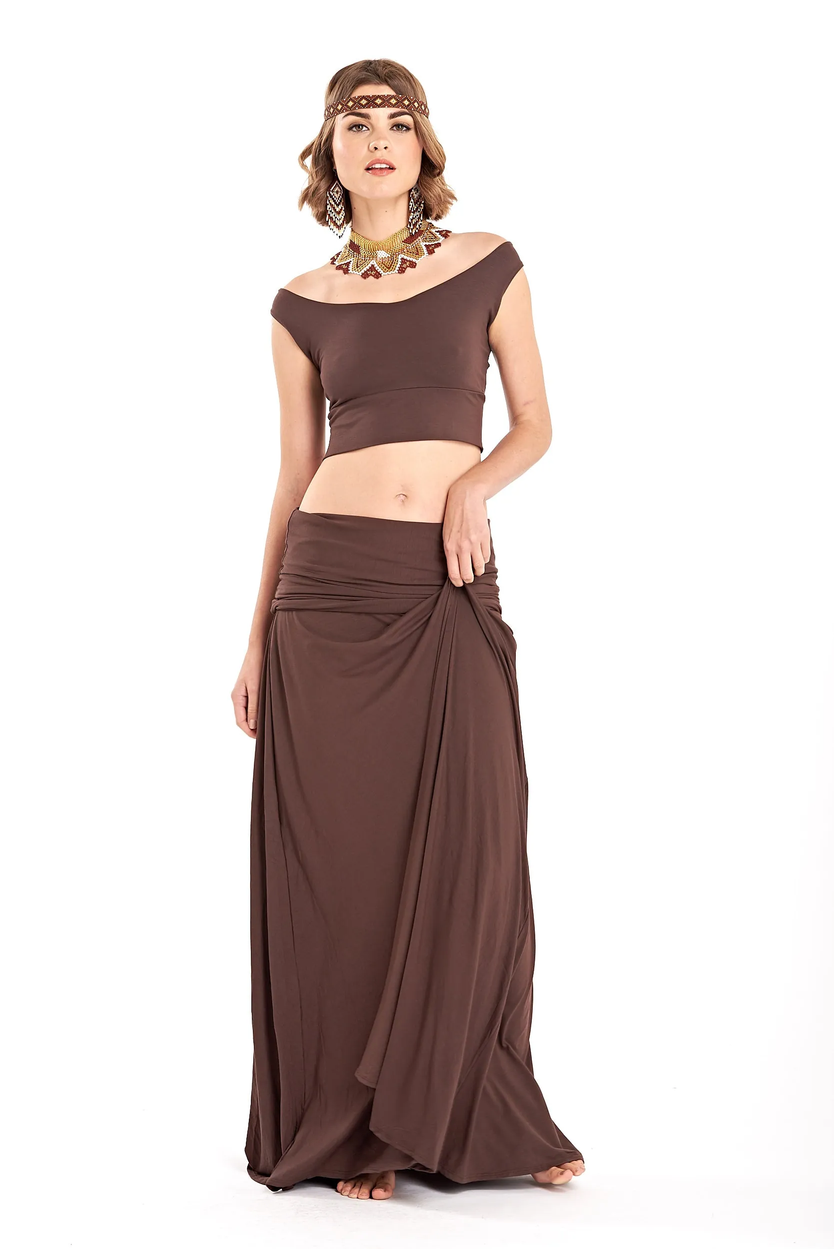 FLAMENCO SKIRT BROWN