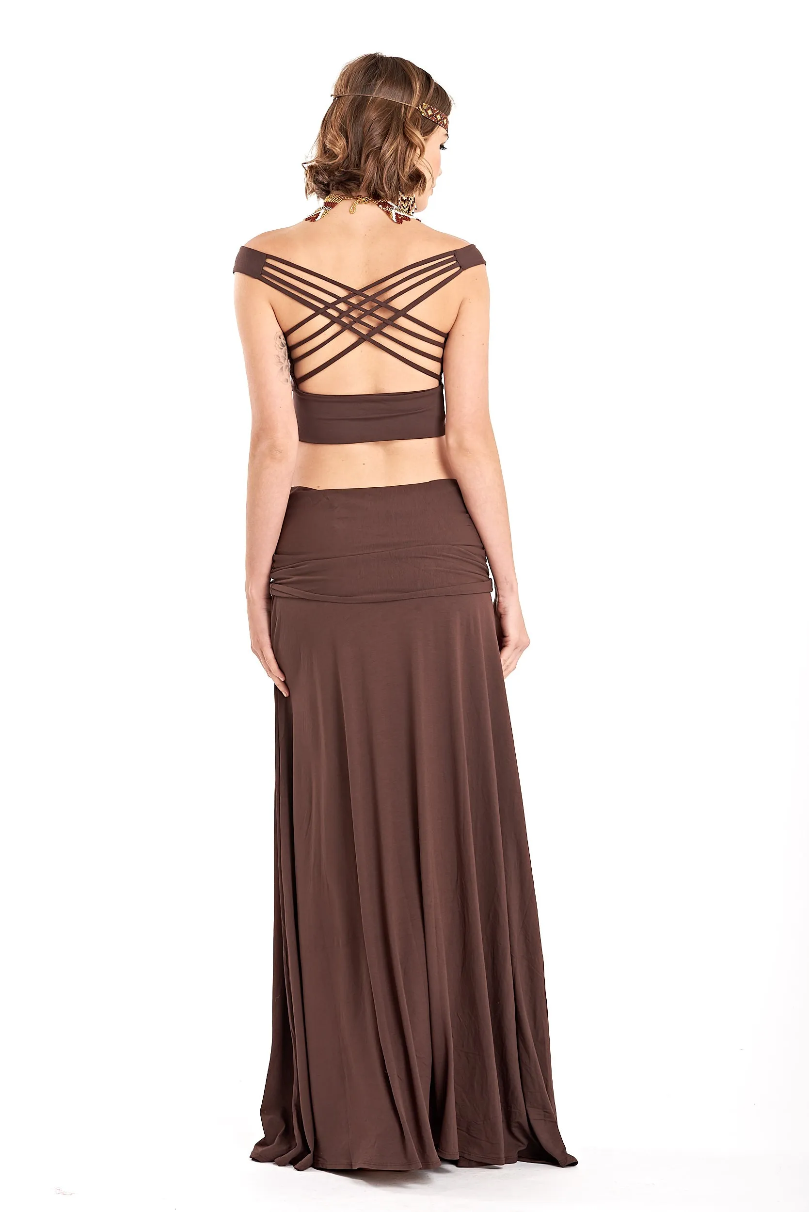 FLAMENCO SKIRT BROWN