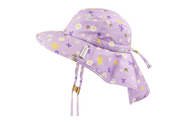 FlapJack Kids UPF50  Sun Hat with Neck Cape - Daisy