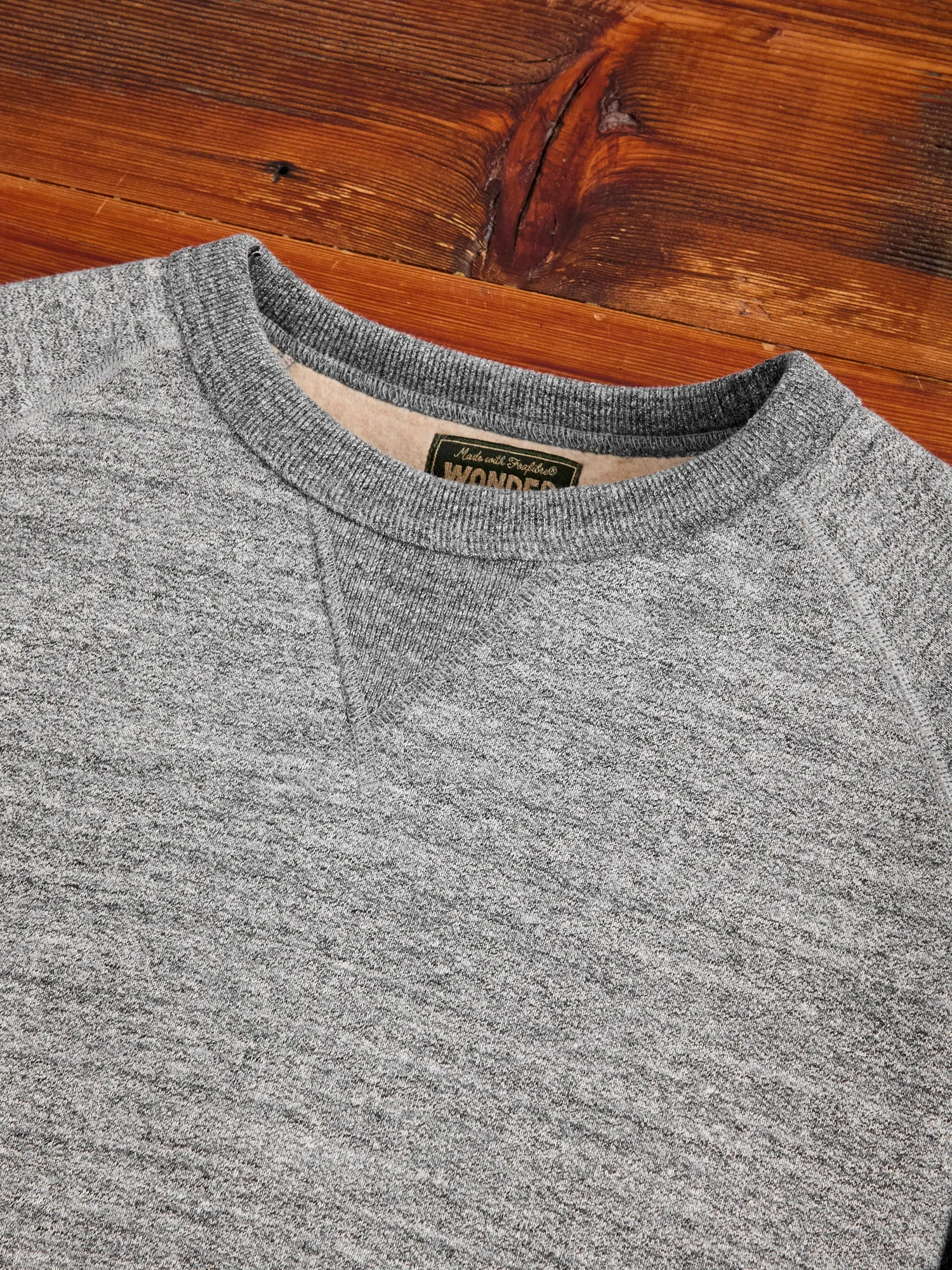 Fleeced FoxFibre® Pullover Crewneck in Charcoal