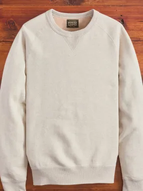 Fleeced FoxFibre® Pullover Crewneck in Oatmeal