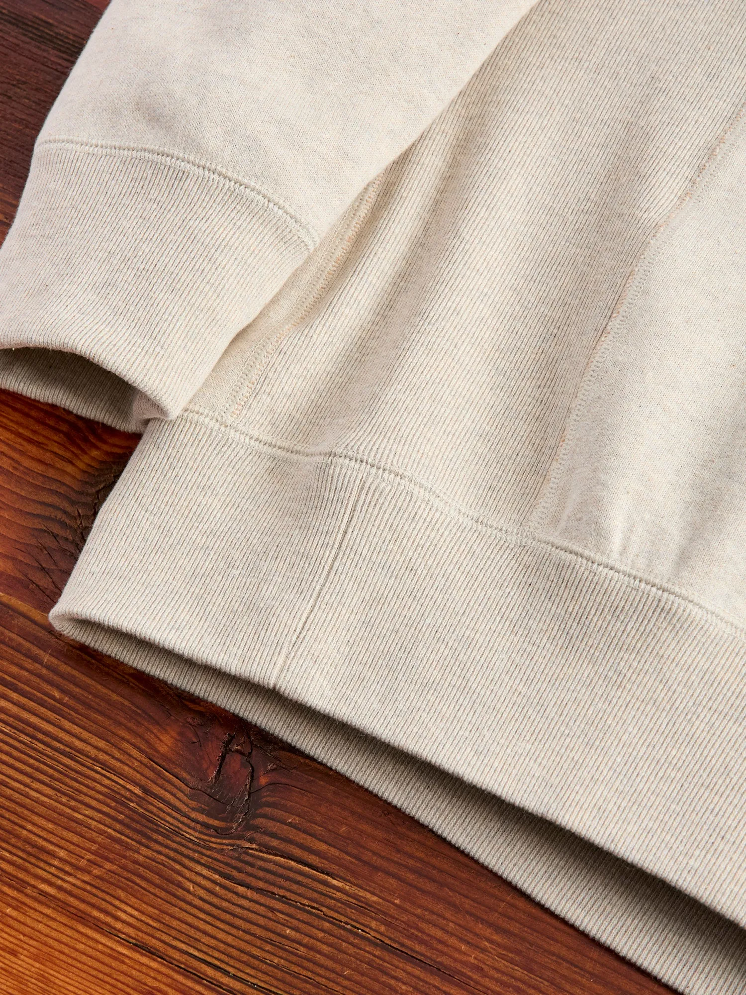 Fleeced FoxFibre® Pullover Crewneck in Oatmeal