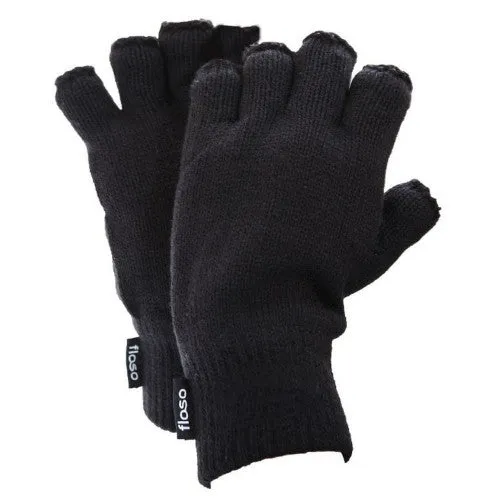 FLOSO Mens Thinsulate Thermal Fingerless Gloves (3M 40g)