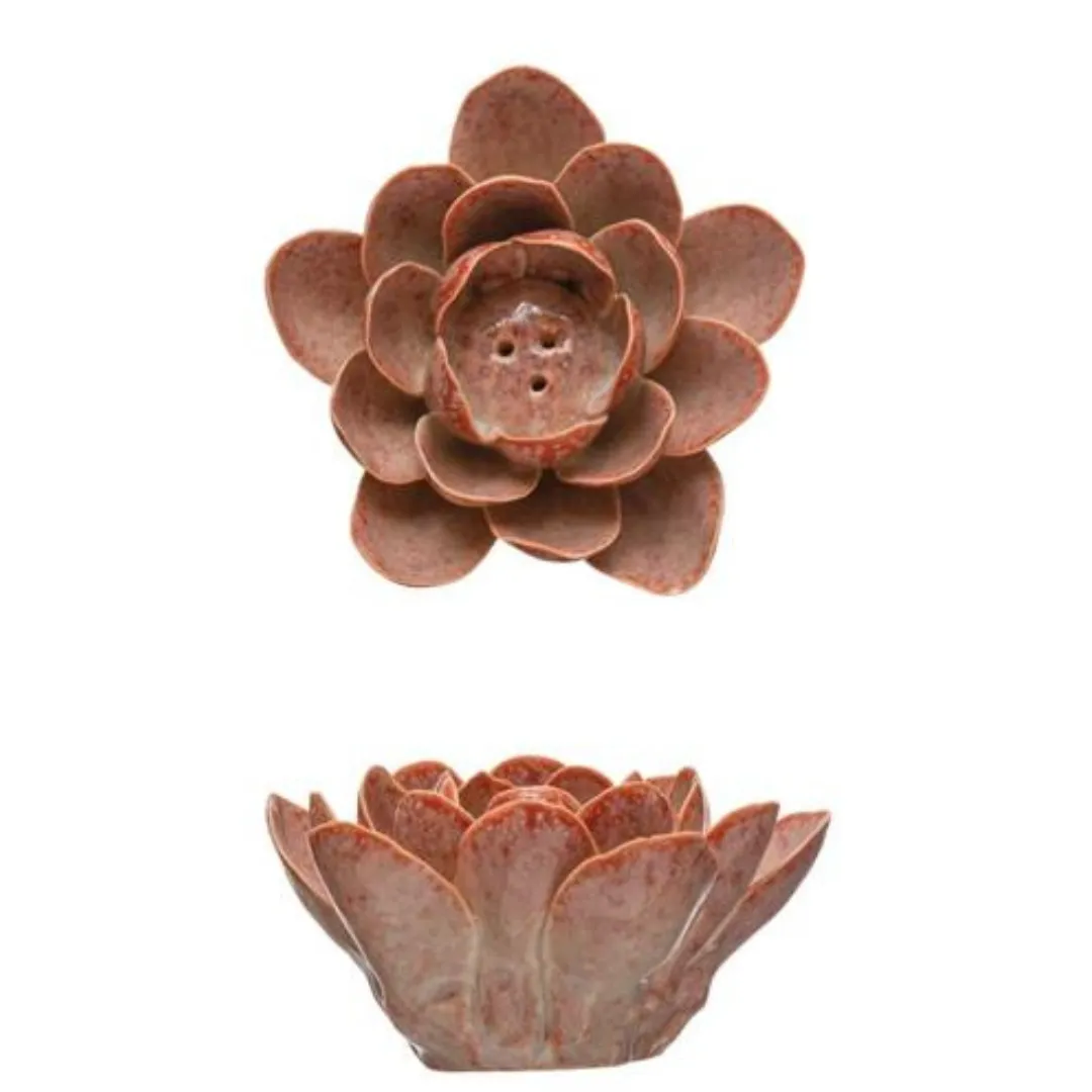 Flower Incense Holder Handmade Stoneware