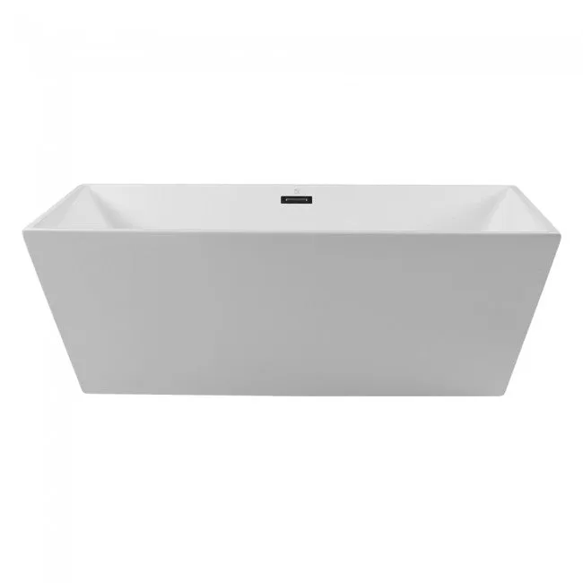 Free Standing Bath Tub 67"L x 32"W x 23"H, Acrylic, Glossy, Rectangular, Center Drain, 74 Gallons