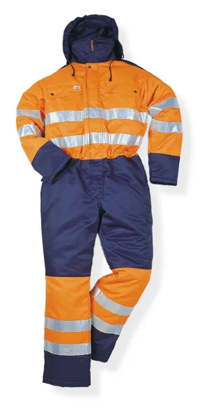 Fristads Kansas 100504 High Visibility Winter Coveralls Orange / Navy