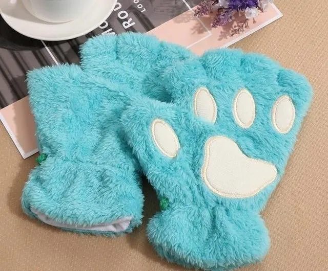 Furry Neko Mittens