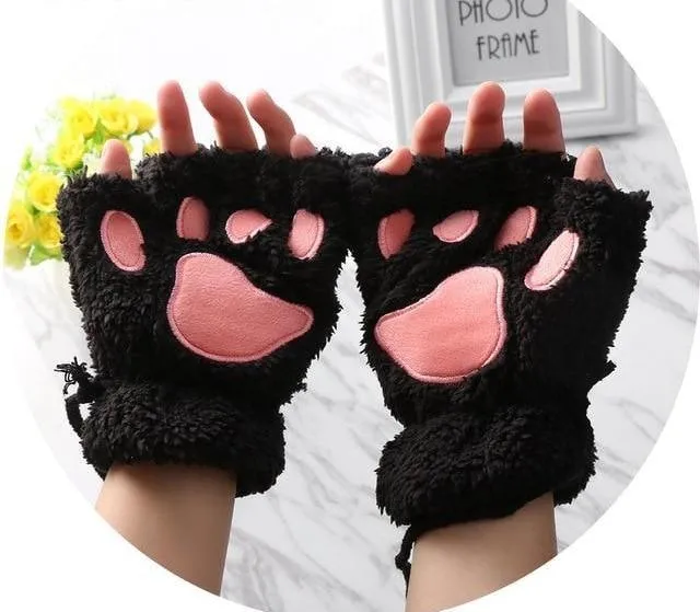 Furry Neko Mittens