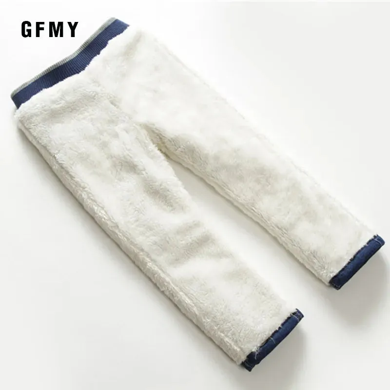 GFMY Brand 2019 Leisure winter Plus velvet Boys Jeans 3year -10year Keep warm Straight type Children's Pants