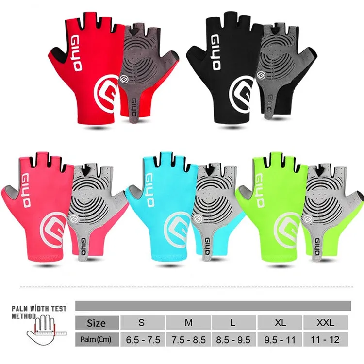 GIYO Outdoor Half-Finger Gloves Mountain Road Bike Cycling Gloves, Size: M(Light Blue)