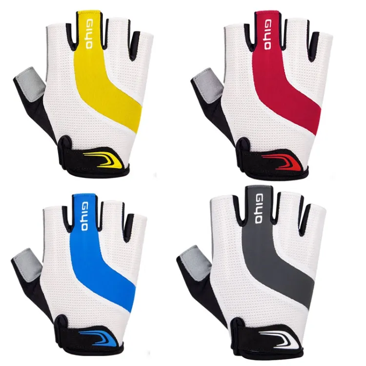 GIYO S-14 Bicycle Half Finger Gloves GEL Shock Absorbing Palm Pad Gloves, Size: S(Blue)