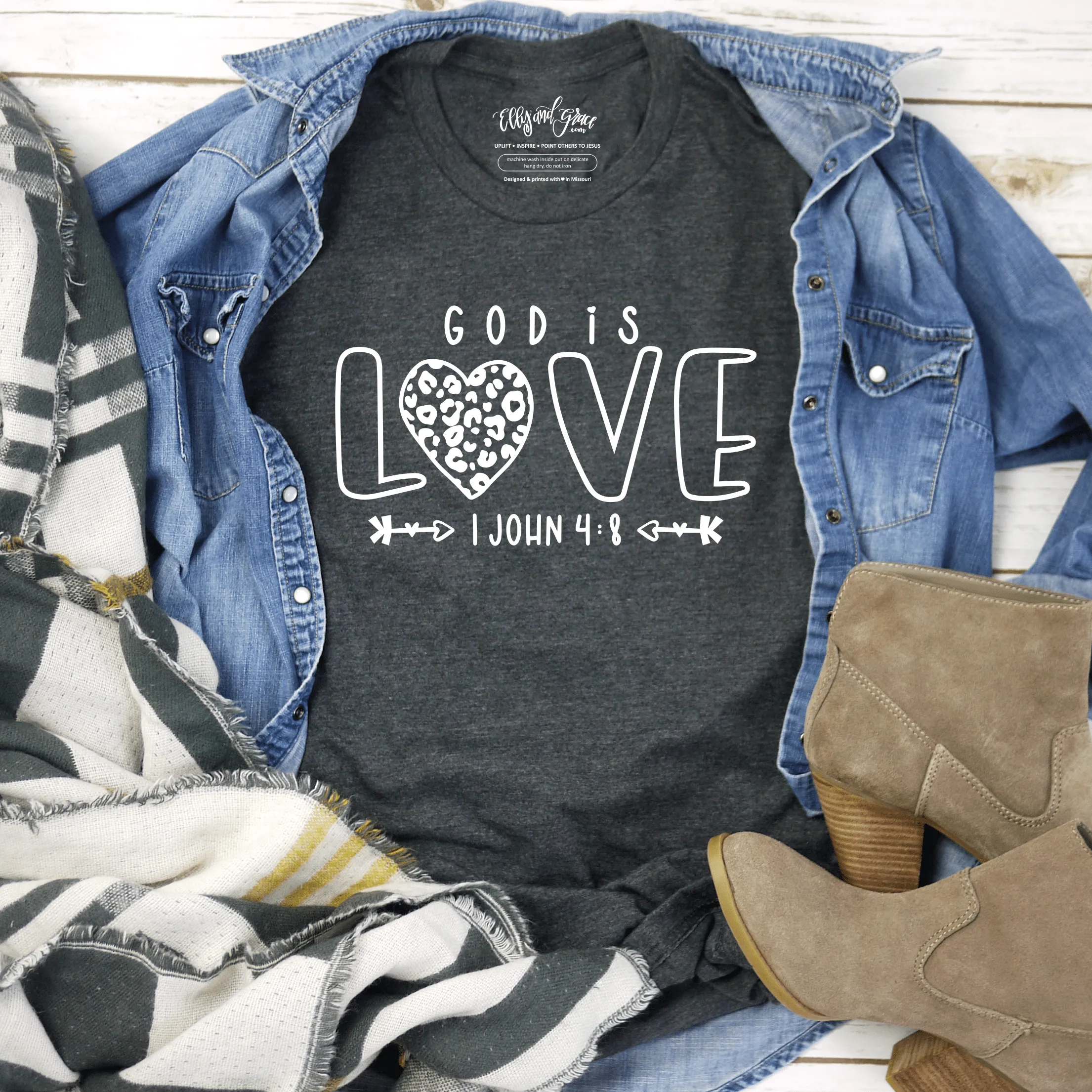 God is Love Leopard Heart Unisex Shirt