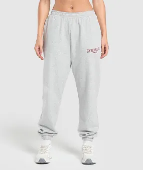 Gymshark Collegiate Lifestyle Fleece Joggers - Light Grey Core Marl