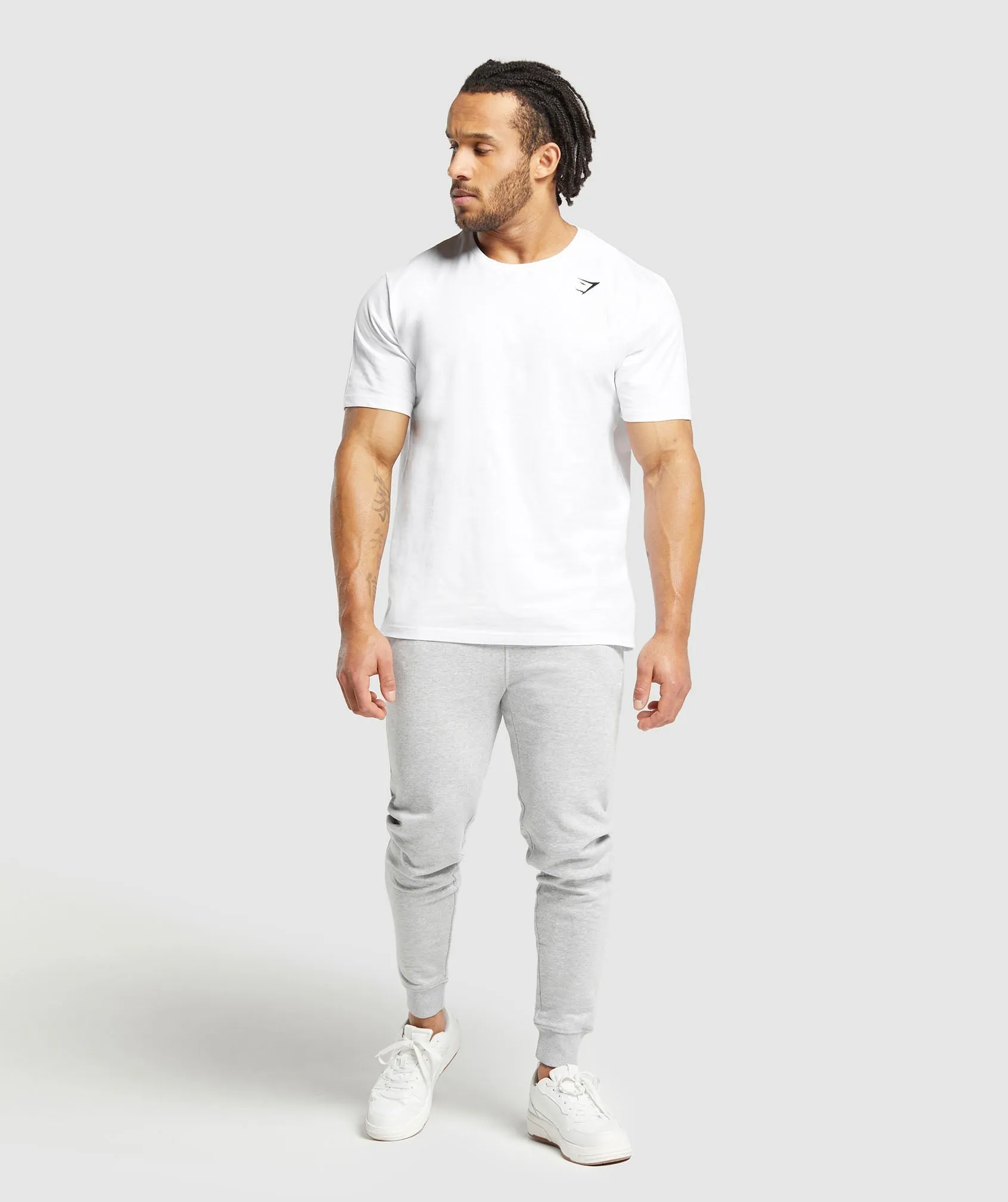 Gymshark Crest Joggers - Light Grey Marl