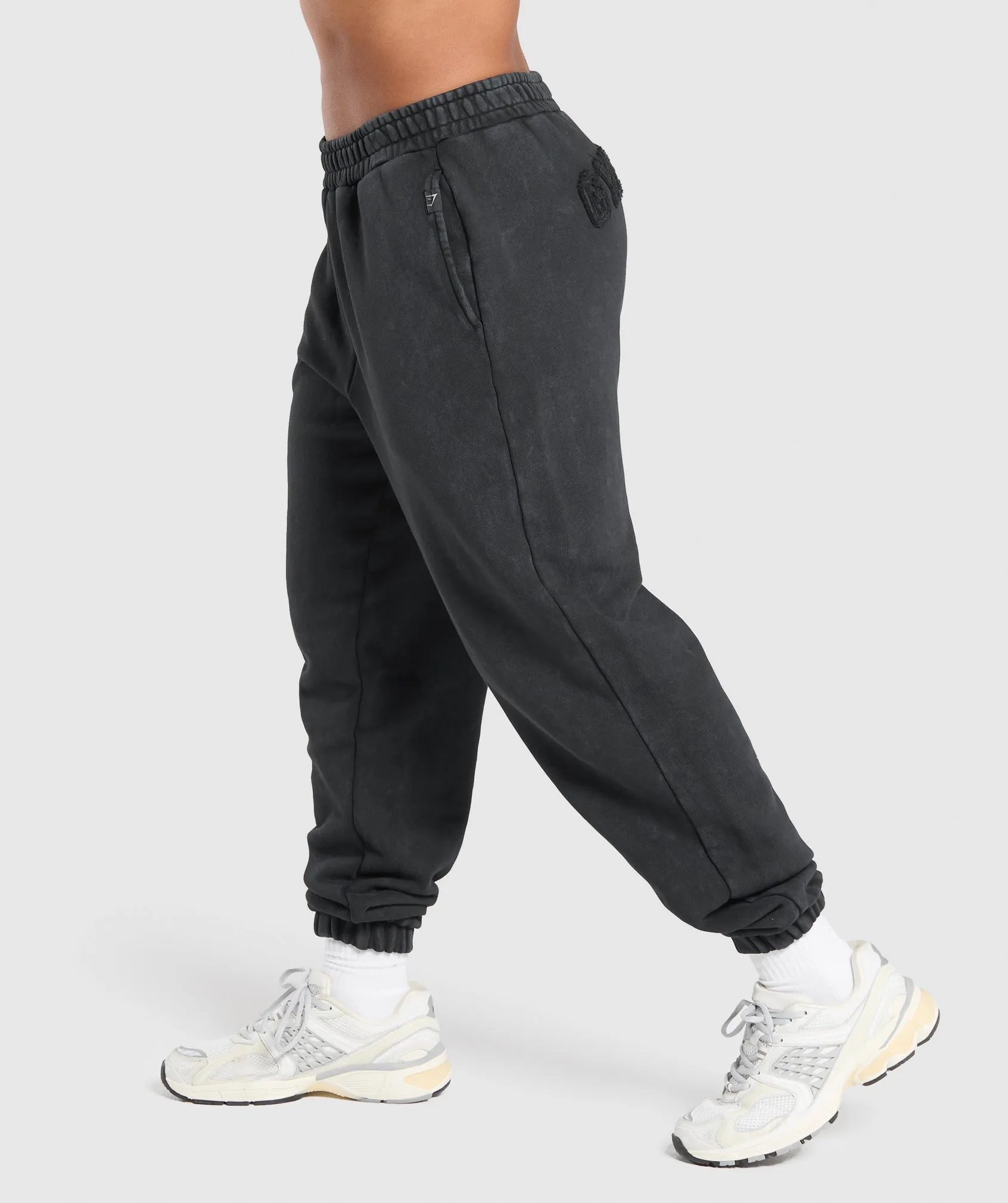 Gymshark Grunge Oversized Joggers - Black